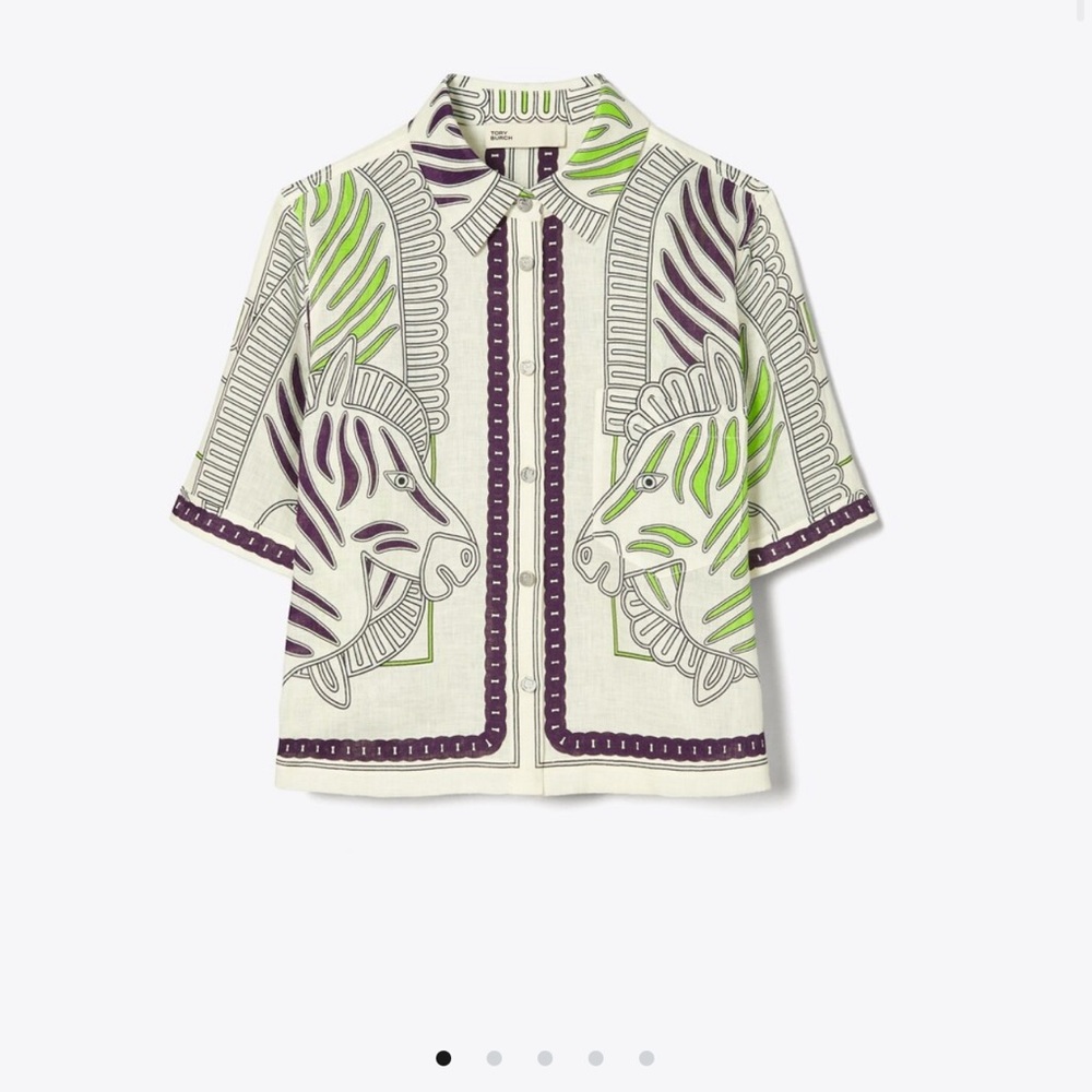 Tory Burch Zebra Print Shirt and Shorts Set - Picture 3 of 7